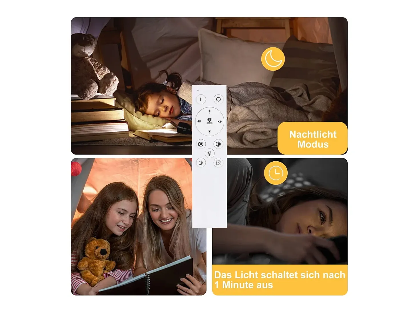 NETTLIFE Lámpara de Techo LED Lámpara Regulable para Sala de Estar Diseño Moderno de 50 W con Control Remoto de Metal para Comedor Cocina Dormitorio