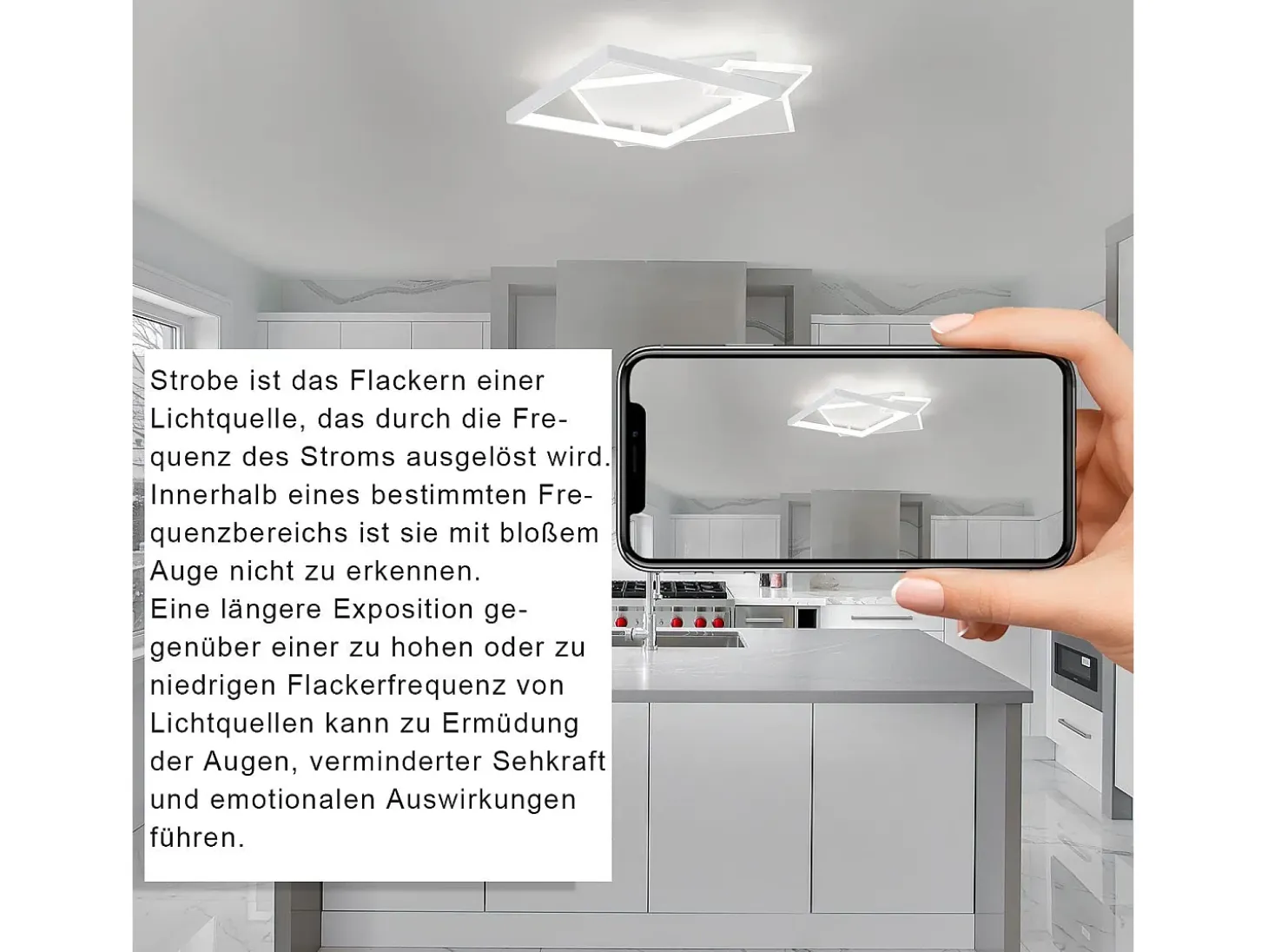 NETTLIFE Lámpara de Techo LED Lámpara Regulable para Sala de Estar Diseño Moderno de 50 W con Control Remoto de Metal para Comedor Cocina Dormitorio