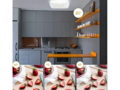 NETTLIFE Lámpara de Techo LED Moderna Cuadrada 30CM Diseño de Cielo Estrellado de Cristal Regulable con Control Remoto Blanco Pequeño para