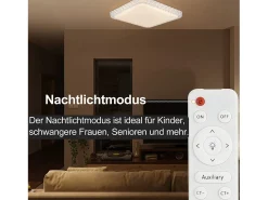 NETTLIFE Lámpara de Techo LED Moderna Cuadrada 30CM Diseño de Cielo Estrellado de Cristal Regulable con Control Remoto Blanco Pequeño para