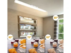 NETTLIFE Lámpara de Techo LED 42W Blanco 3360lm 120x15cm Panel Regulable con Mando a Distancia para Salón Moderno Dormitorio Oficina Cocina Pasillo