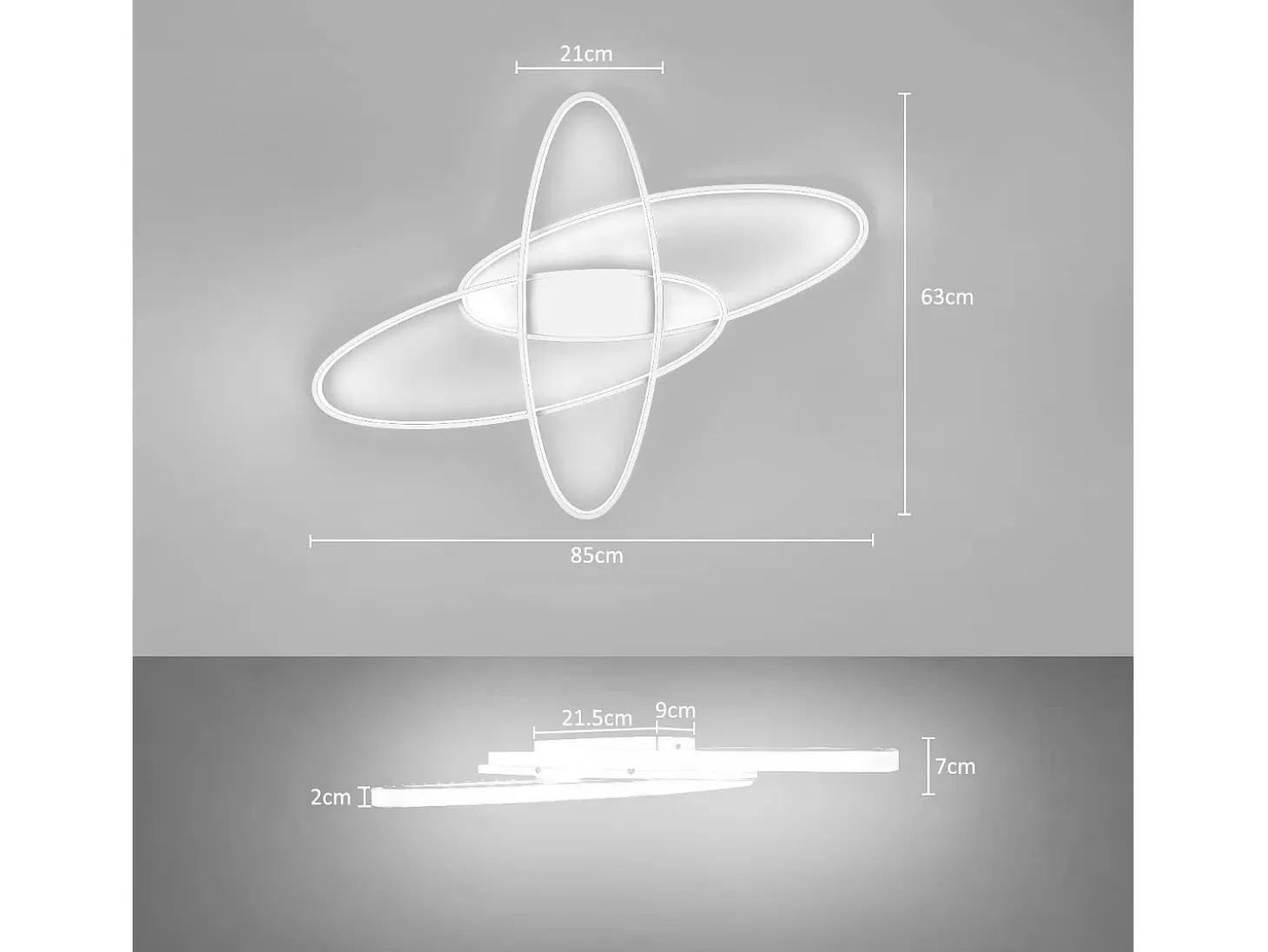 NETTLIFE Lámpara de Techo LED Lámpara Moderna Regulable Lámpara de Dormitorio Blanca con Control Remoto 75W Diseño de Interiores para Estudio