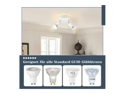 NETTLIFE Lámpara de Techo LED GU10 - 2 Focos de Techo Redondos Modernos de 350° para Cocinas Pasillo Dormitorio Sala de Estar - Sin Bombilla blanca