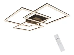 NETTLIFE Lámpara de Techo LED Negra Lámpara de 75 CM Lámpara de Interior de Diseño de Cristal Moderno Regulable con Control Remoto para Dormitorio