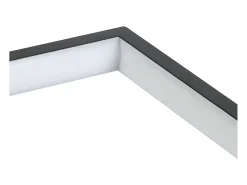 NETTLIFE Lámpara de Techo LED Negra 80 cm Moderna Regulable con Mando a Distancia 48W Rectángulo Diseño de Metal para Dormitorio Habitación Infantil