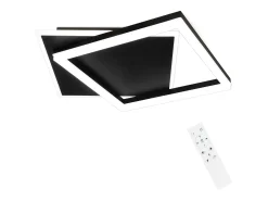 NETTLIFE Lámpara de Techo LED Dormitorio Negro Regulable 42W Moderno con Mando a Distancia Acrílico Cuadrado para Salón Cocina Comedor