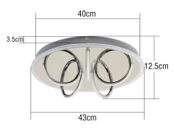 NETTLIFE Lámpara de Techo LED Luz de Salón Blanco Cálido 41W, 3000K, 43 x 12,5 cm Lámpara Moderna para Dormitorio Habitación de los Niños, Pasillo