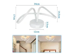 NETTLIFE Lámpara de techo LED moderna para sala de estar, 12 W, interior, 3000 K, LED