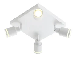 NETTLIFE Lámpara de techo LED 4 focos cuadrados blanco regulable GU10 sin bombilla