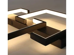 NETTLIFE Lámpara de techo LED 35W lámpara de salón negra regulable con mando a distancia lámpara de mesa de comedor de diseño moderno lámpara