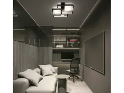 NETTLIFE Lámpara de techo LED 35W lámpara de salón negra regulable con mando a distancia lámpara de mesa de comedor de diseño moderno lámpara