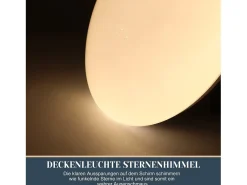 NETTLIFE Lámpara de techo LED cielo estrellado lámpara de techo de dormitorio blanca iluminación de techo redonda de 12W