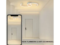 NETTLIFE Lámpara de Techo LED Lámpara de 60 cm 3000 K Lámpara de Diseño Blanca Cálida Lámpara de Lámpara Decorativa para Dormitorio Balcón