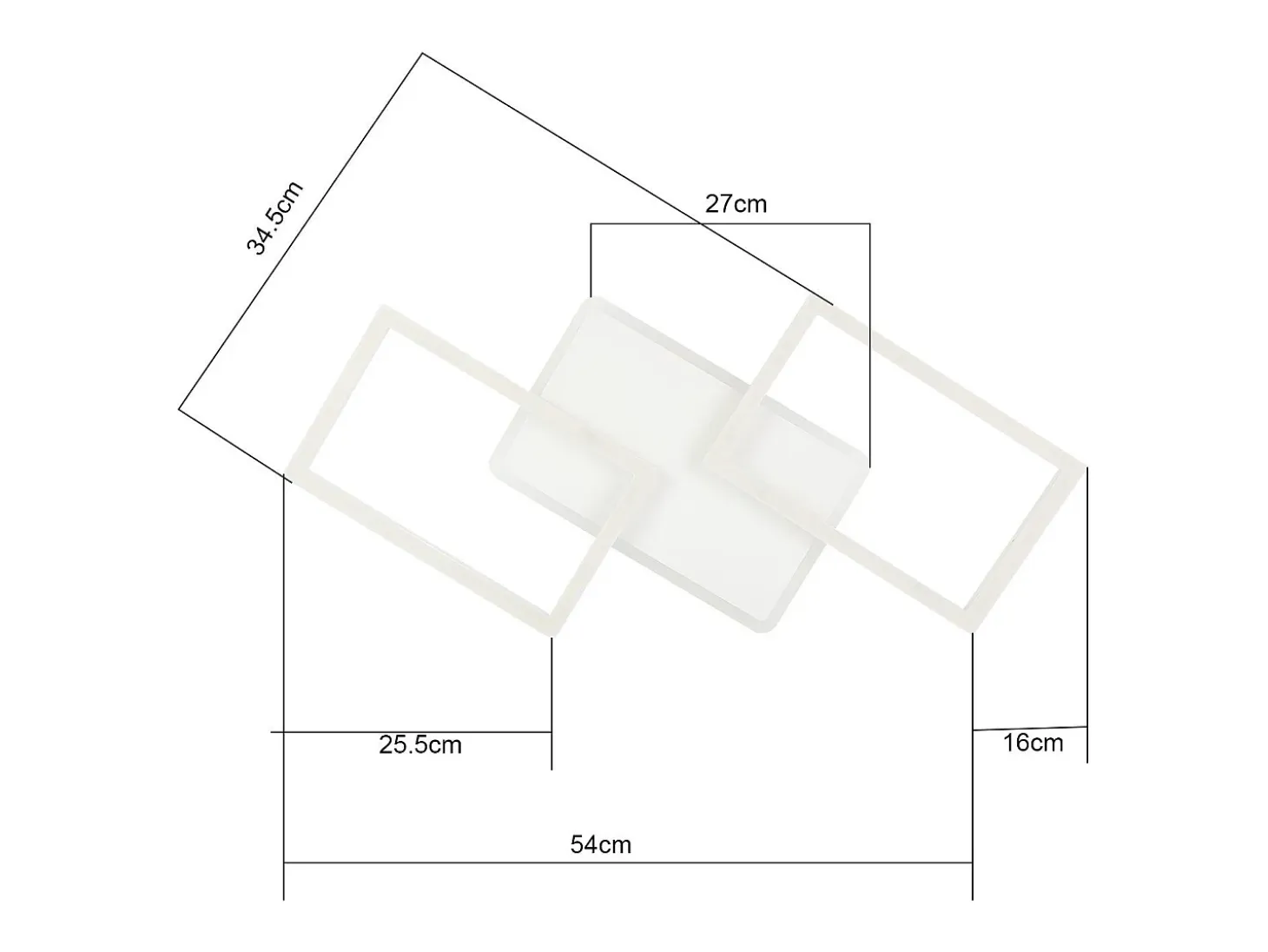 NETTLIFE Lámpara de Techo LED 48W Lámpara de Salón Regulable con Control Remoto Diseño Moderno Dormitorio Blanco para Cocina Pasillo Oficina
