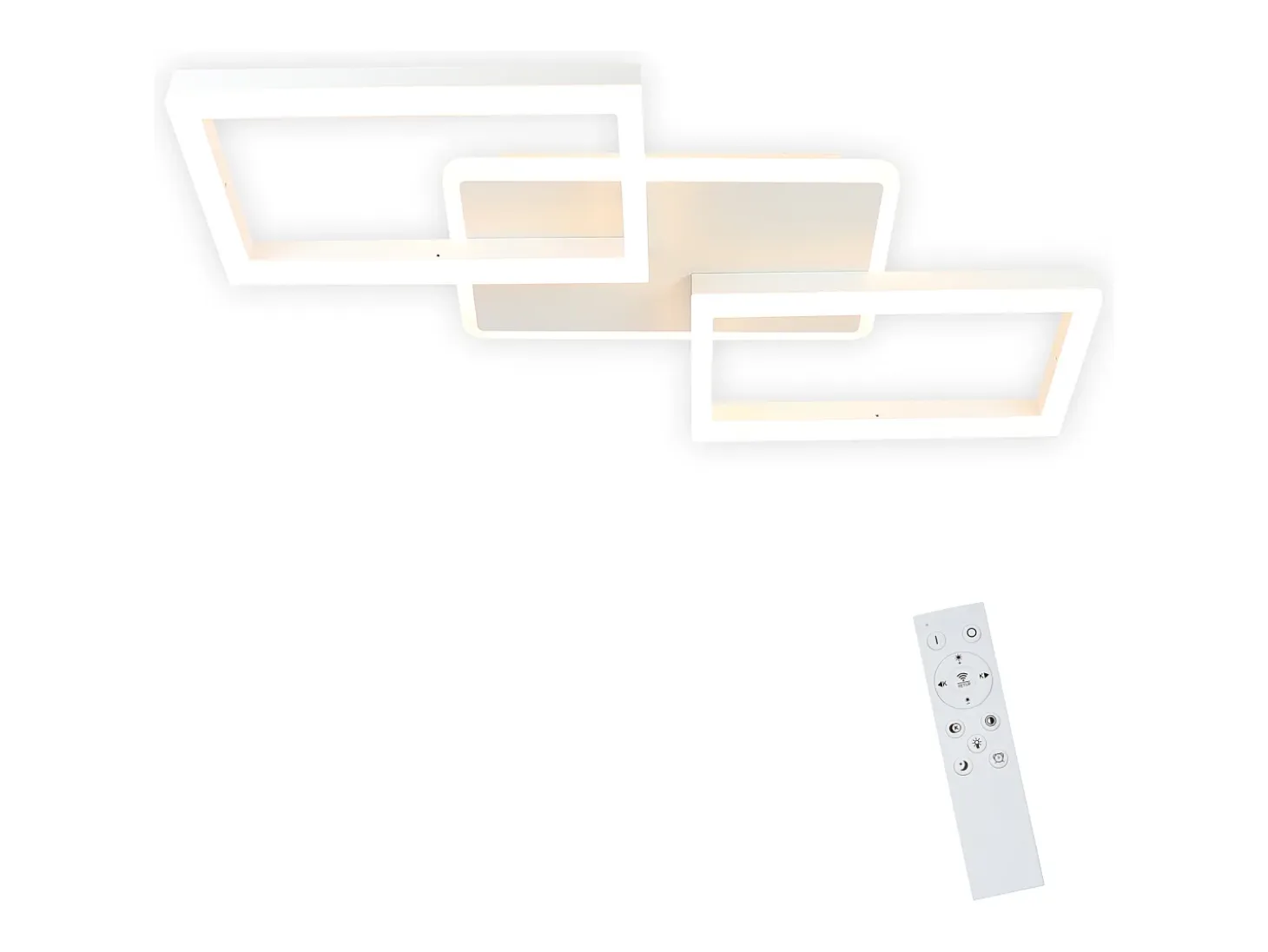 NETTLIFE Lámpara de Techo LED 48W Lámpara de Salón Regulable con Control Remoto Diseño Moderno Dormitorio Blanco para Cocina Pasillo Oficina