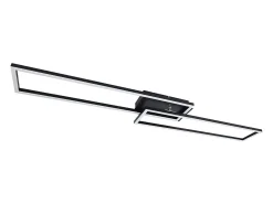 NETTLIFE Lámpara de techo LED 2 negra de 102 cm, moderna, regulable, con mando a distancia, 36 W