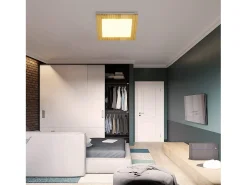 NETTLIFE Lámpara de Techo LED Salón Plano Madera Dormitorio Panel Interior 3000 K Blanco Cálido 30 cm 17 W para Cocina Escalera Balcón