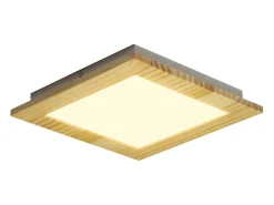 NETTLIFE Lámpara de Techo LED Salón Plano Madera Dormitorio Panel Interior 3000 K Blanco Cálido 30 cm 17 W para Cocina Escalera Balcón