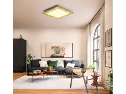 NETTLIFE Lámpara de Techo LED Salón Plano Madera Dormitorio Panel Interior 3000 K Blanco Cálido 30 cm 17 W para Cocina Escalera Balcón