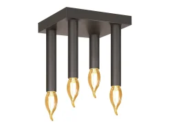 NETTLIFE Lámpara de Techo Vintage E14 Lámpara Industrial Lámpara de Dormitorio Gris con 4 Focos de Metal para Sala de Estar Cocina Pasillo Bar