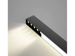 NETTLIFE Lámpara de Techo LED Negra Lámpara de Sala de Estar Regulable Moderna de 25 W de Largo con Control Remoto de 80 CM para Dormitorio de Oficina