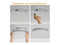 NETTLIFE Lámpara de Techo LED Moderna Redonda 27 cm Cielo Estrellado Regulable con Control Remoto Lámpara de Dormitorio de 23 W para Sala de Estar