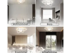 NETTLIFE Lámpara de Techo LED de Diseño Moderno con Control Remoto 77W Regulable Lámpara de para Sala de Estar para Dormitorio Pasillo Oficina