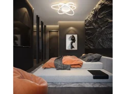 NETTLIFE Lámpara de Techo LED de Diseño Moderno con Control Remoto 77W Regulable Lámpara de para Sala de Estar para Dormitorio Pasillo Oficina