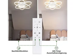 NETTLIFE Lámpara de Techo LED de Diseño Moderno con Control Remoto 77W Regulable Lámpara de para Sala de Estar para Dormitorio Pasillo Oficina