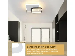 NETTLIFE Lámpara de Techo LED 3000K 24,5cm 22W Lámpara de Pasillo Lámpara de Cocina de Diseño Moderno Negro para Dormitorio Sala de Estar