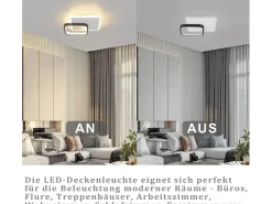 NETTLIFE Lámpara de Techo LED 3000K 24,5cm 22W Lámpara de Pasillo Lámpara de Cocina de Diseño Moderno Negro para Dormitorio Sala de Estar