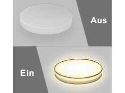NETTLIFE Lámpara de techo LED redonda blanca moderna de 30 cm y 12 W con pantalla de tela, 3000 K, blanco cálido, para sala de estar y dormitorio