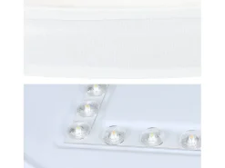 NETTLIFE Lámpara de techo LED redonda blanca moderna de 30 cm y 12 W con pantalla de tela, 3000 K, blanco cálido, para sala de estar y dormitorio