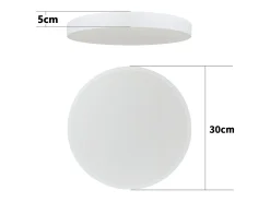 NETTLIFE Lámpara de techo LED redonda blanca moderna de 30 cm y 12 W con pantalla de tela, 3000 K, blanco cálido, para sala de estar y dormitorio