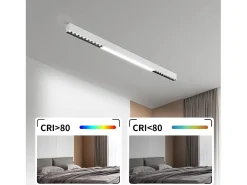 NETTLIFE Lámpara de Techo LED Blanca 25W Lámpara Moderna para Lámpara de Escritorio Larga Regulable con Control Remoto 80CM para Dormitorio