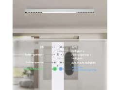 NETTLIFE Lámpara de Techo LED Blanca 25W Lámpara Moderna para Lámpara de Escritorio Larga Regulable con Control Remoto 80CM para Dormitorio