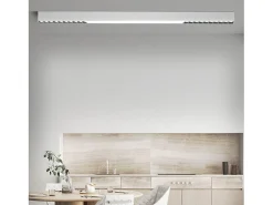 NETTLIFE Lámpara de Techo LED Blanca 25W Lámpara Moderna para Lámpara de Escritorio Larga Regulable con Control Remoto 80CM para Dormitorio