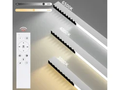 NETTLIFE Lámpara de Techo LED Blanca 25W Lámpara Moderna para Lámpara de Escritorio Larga Regulable con Control Remoto 80CM para Dormitorio