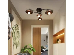 NETTLIFE Lámpara de Techo Vintage E27 Lámpara Industrial Negra Retro Lámpara de Lámpara de Dormitorio Interior Lámpara de Iluminación de Sala de Estar