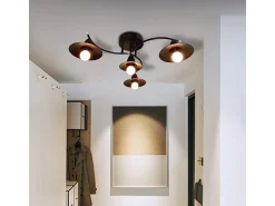 NETTLIFE Lámpara de Techo Vintage E27 Lámpara Industrial Negra Retro Lámpara de Lámpara de Dormitorio Interior Lámpara de Iluminación de Sala de Estar