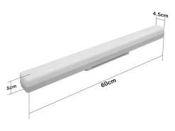 NETTLIFE Lámpara de techo LED para , 24 W, luz diurna, 60 cm de largo, 4000 K, blanco neutro, lámpara de interior para garaje, sótano, oficina