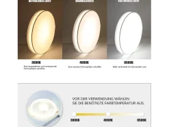 NETTLIFE Lámpara de Techo LED 38 CM Regulable con Control Remoto Lámpara de Techo de Tela Moderna Redonda Blanca para Sala de Estar Dormitorio Pasillo