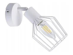 NETTLIFE Lámpara de techo E14 - Metal, lámpara industrial para corredor giratoria con giro de 350°, lámpara para pared para corredor y salón, blanca.