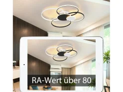 NETTLIFE Lámpara de Techo LED para Sala de Estar - Lámpara de Sala de Estar Moderna Grande 94 cm Regulable 72 W con Control Remoto para Dormitorio