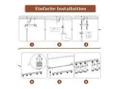 NETTLIFE Lámpara de techo moderna con 5 focos: focos blancos GU10 orientables 355°, interior de metal para cocina, salón, dormitorio, sin bombilla