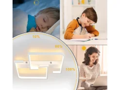NETTLIFE Lámpara de Techo LED Metal Blanco 35W Lámpara de Salón Moderna Regulable con Control Remoto Lámpara de Diseño Cuadrada para Dormitorio