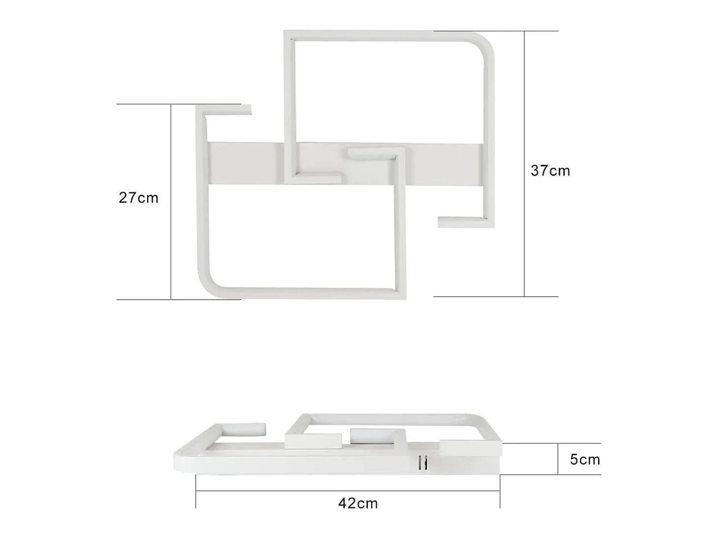 NETTLIFE Lámpara de Techo LED Metal Blanco 35W Lámpara de Salón Moderna Regulable con Control Remoto Lámpara de Diseño Cuadrada para Dormitorio