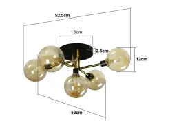 NETTLIFE Lámpara de Techo LED Sala de Estar Dormitorio con 5 Bombillas G9 Bolas de Vidrio Luz de Sala de Estar Dormitorio Lámpara de araña Interior