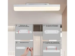 NETTLIFE Lámpara de techo LED para, larga, 40 cm, luz diurna, 18 W, luz de techo blanca neutra, para sótano, pasillo, oficina, garaje, dormitorio