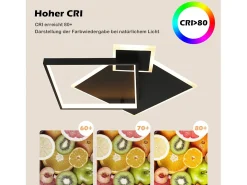 NETTLIFE Lámpara de Techo LED Negra Regulable 50W Lámpara de Salón de Diseño Moderno con Control Remoto de Metal para Comedor Cocina Dormitorio